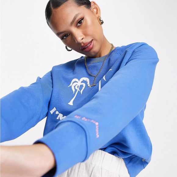 Scotch & Soda Raglan Blue Print Regular Fit Sweatshirt Top - Picture 3 of 15